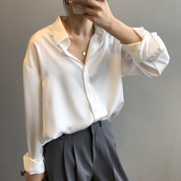 XIRENA SILKY BUTTON DOWN SHIRT - Picture 1 of 6